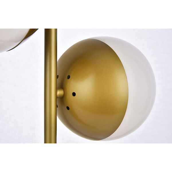 Eclipse Brass and Frosted White Two-Light Table Lamp, image 4