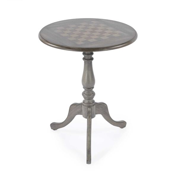 Colbert Powder Gray Round Pedestal Game Table, image 1