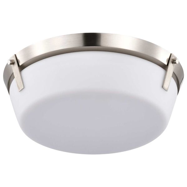 Rowen Brushed Nickel Three-Light Flush Mount with Etched White Glass, image 5