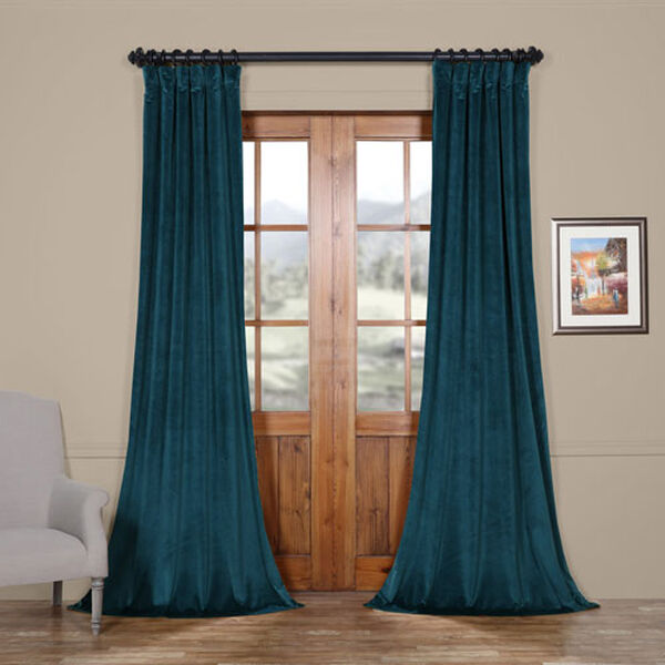 Plush Velvet Curtain Single Panel, image 1