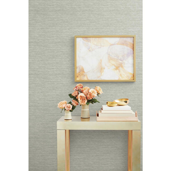 Impressionist Gray Challis Woven Wallpaper - SAMPLE SWATCH ONLY, image 2