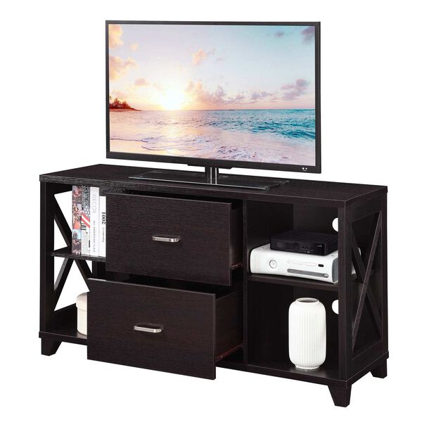 Brown Deluxe Two Drawer TV Stand with Shelve, image 5