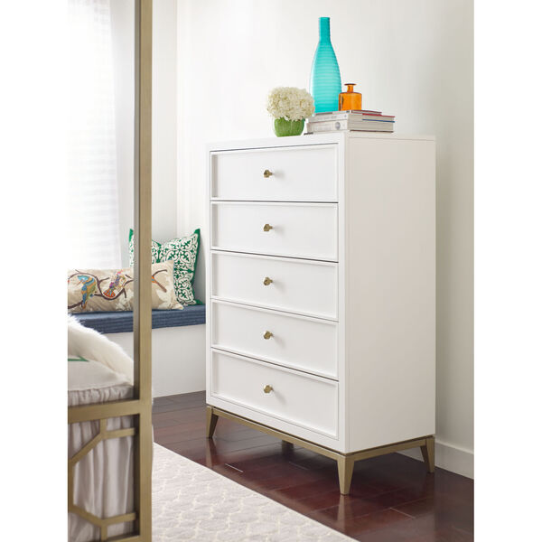 Chelsea by Rachael Ray White with Gold Accents Kids Chest, image 2