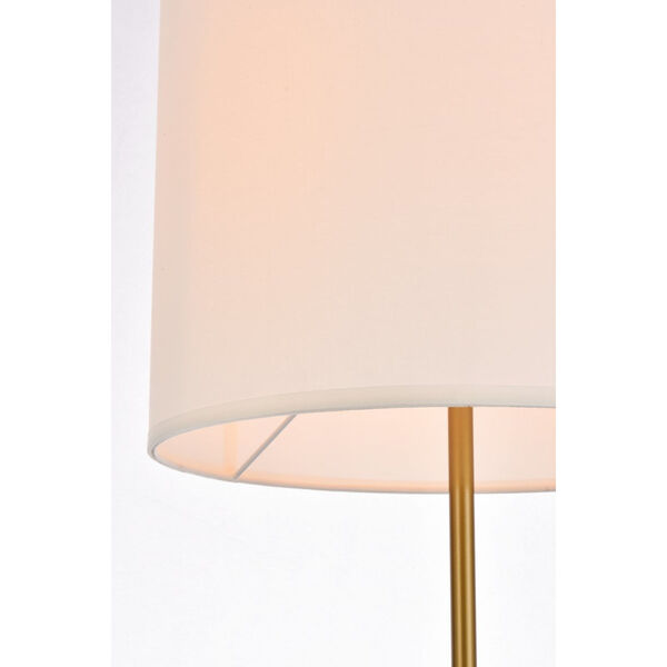Ines Brass and White One-Light Floor Lamp, image 4