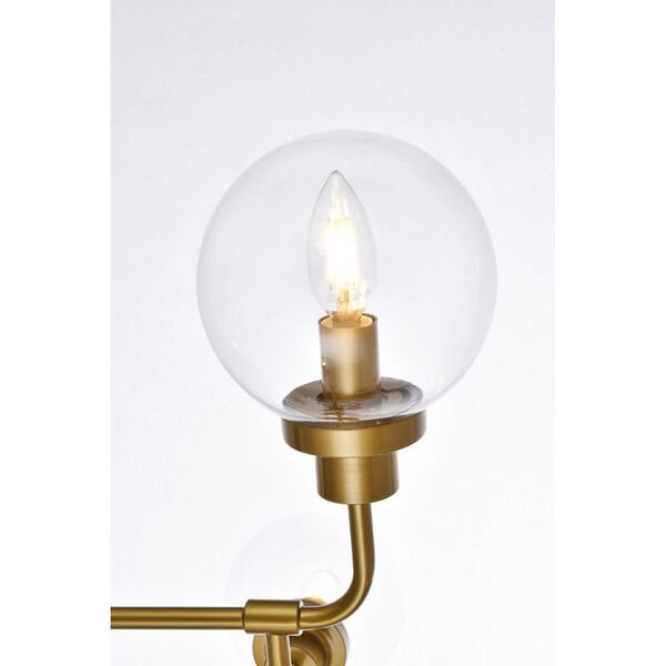 Hanson Brass and Clear Shade Eight-Light Pendant, image 5