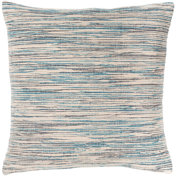 Zuma Beige and Blue 18 In. x 18 In. Pillow with Down Insert, image 1