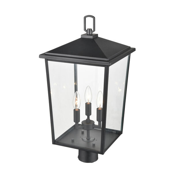 Fetterton Powder Coat Black Three-Light Outdoor Post Lantern, image 3