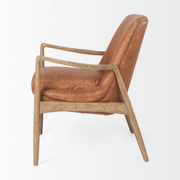 Westan Cognac Wood Accent Chair, image 3