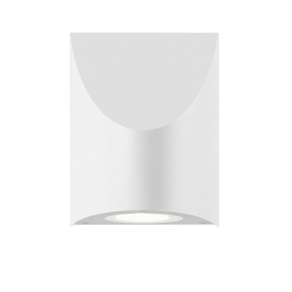 Shear LED Textured White 1-Light Outdoor Wall Sconce 5-Inch, image 1