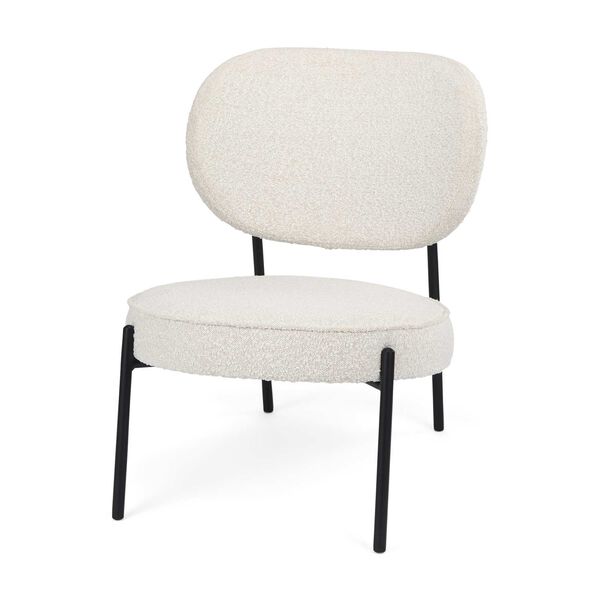 Amelia Cream Boucle with Black Metal Upholstered Accent Chair, image 1