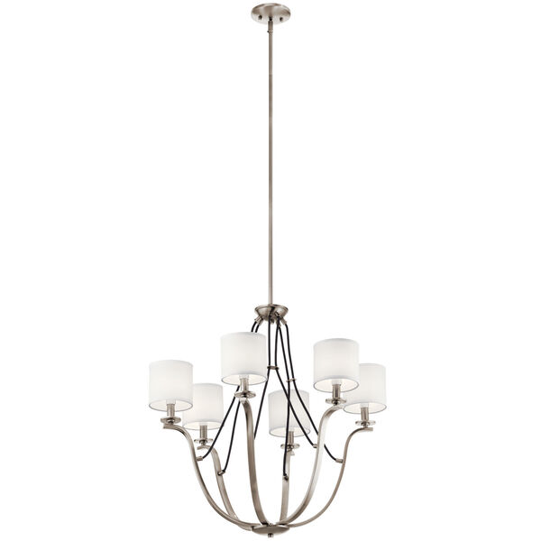 Thisbe Classic Pewter 28-Inch Six-Light Chandelier, image 1