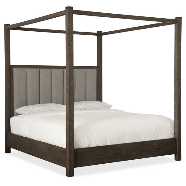 Miramar Aventura Dark Wood Jackson King Poster Bed with Tall Posts and Canopy, image 1
