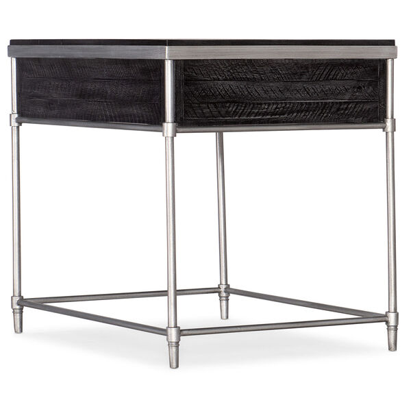 St. Armand Black and Brushed Petwer Rectangular End Table, image 2