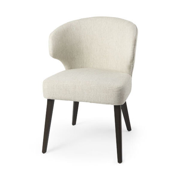 Niles Cream and Dark Brown Wingback Dining Chair, image 1