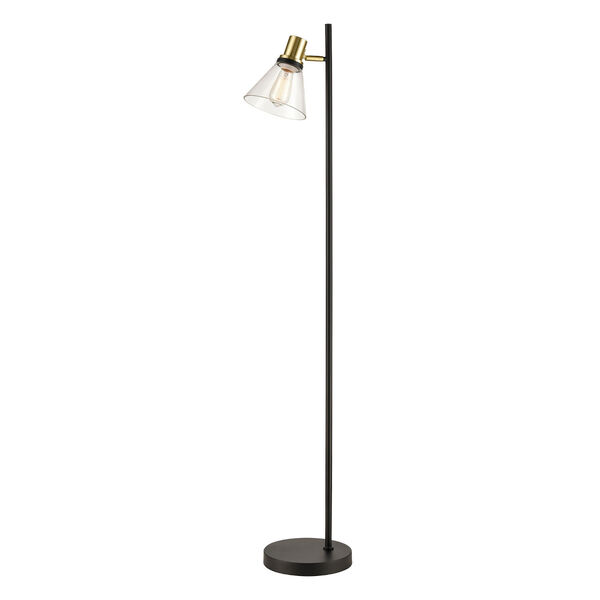 Treno Black and Gold One-Light Floor Lamp, image 1