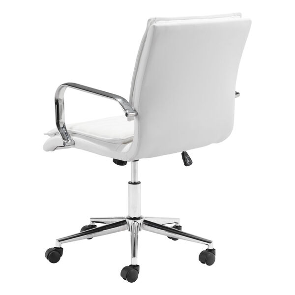 Partner White and Chrome Office Chair, image 5