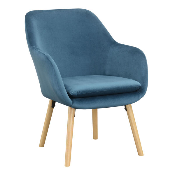 Take a Seat Blue Velvet Charlotte Accent Chair, image 2