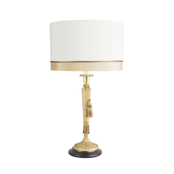 Jewelers Antique Brass and White Hammer Table Lamp, image 1