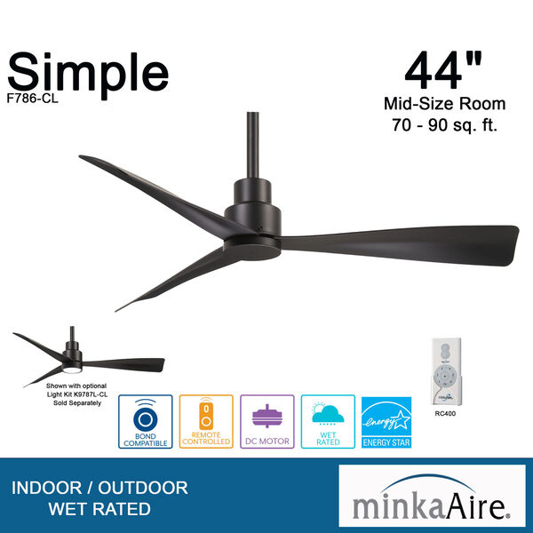 Simple Coal Fourty-Four Inch Ceiling Fan, image 12