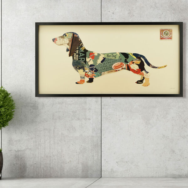 Black Framed  Dachshund Dimensional Collage Graphic Glass Wall Art, image 4