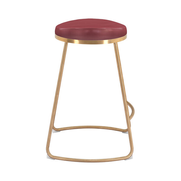 Bree Burgundy and Gold Counter Stool, Set of Two, image 3