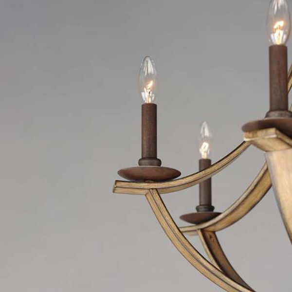 Basque Driftwood Anthracite Eight-Light Chandelier, image 4