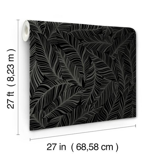 Tropics Black Rainforest Canopy Pre Pasted Wallpaper - SAMPLE SWATCH ONLY, image 4