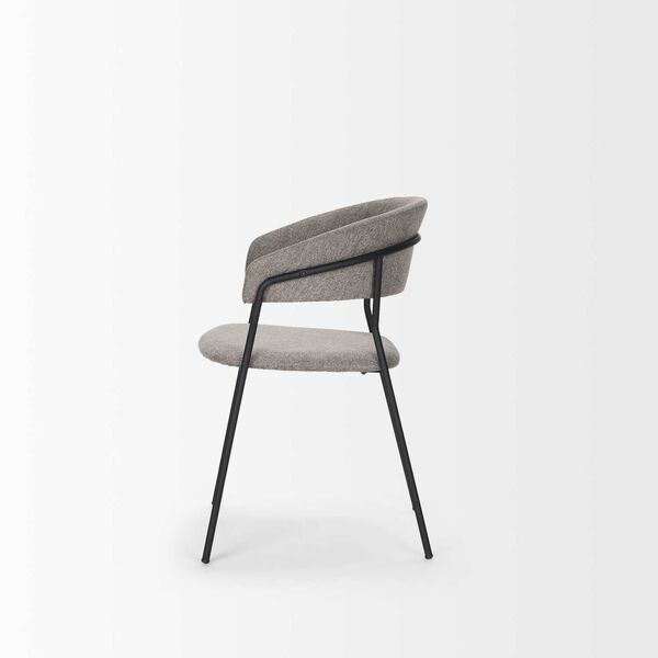 Carolyn Gray Fabric and Matte Black Metal Dining Chair, image 3