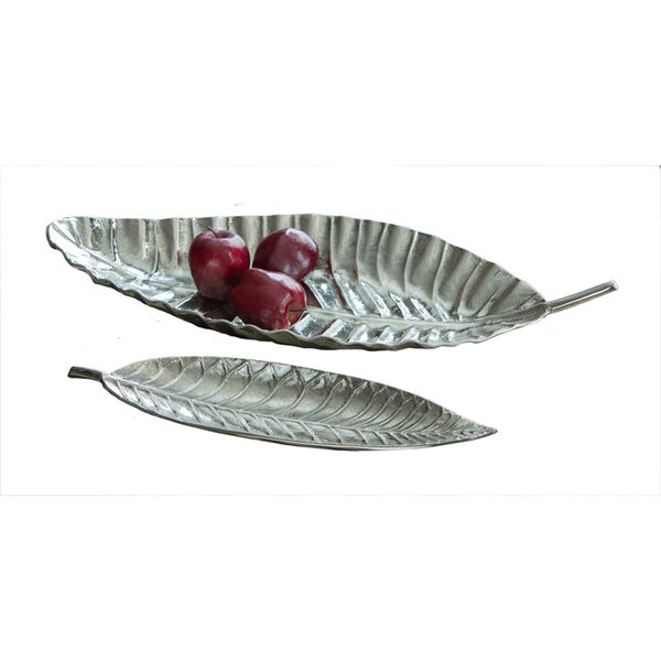 Silver Tropical Leaf Platter, image 1