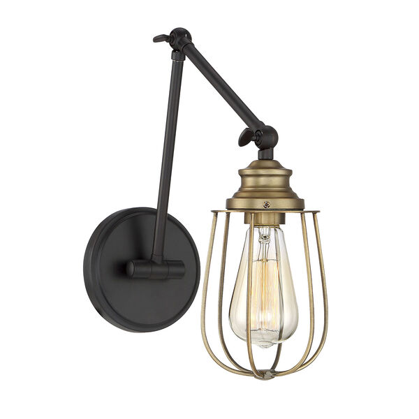 River Station Rubbed Bronze with Brass One-Light Wall Sconce, image 4