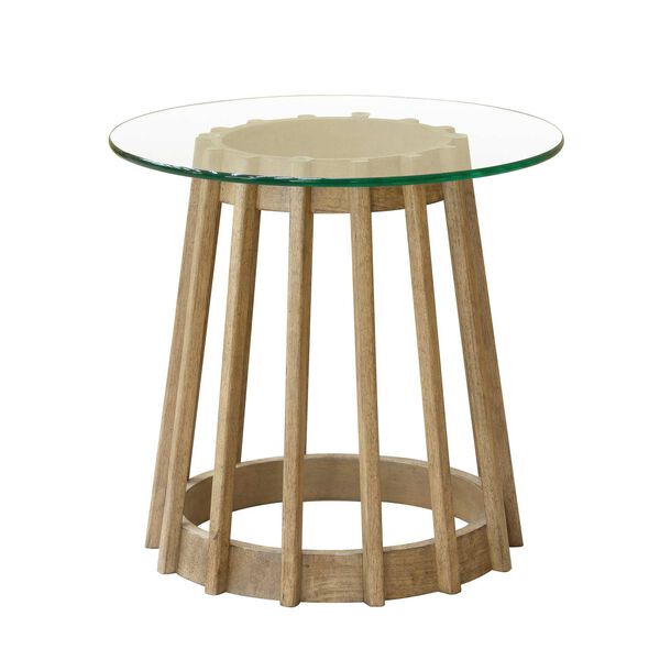 Catalina Distressed Wood Round End Table, image 1
