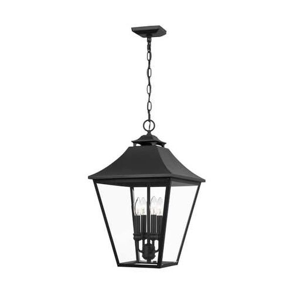 Galena Textured Black 13-Inch Four-Light Outdoor Pendant, image 1