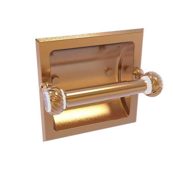 Pacific Grove Brushed Bronze Six-Inch Recessed Toilet Paper Holder with Twisted Accents, image 1