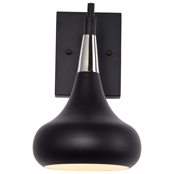 Phoenix Matte Black and Polished Nickel One-Light Wall Sconce, image 3