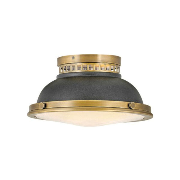 Emery Heritage Brass With Aged Zinc Two-Light Flush Mount, image 1
