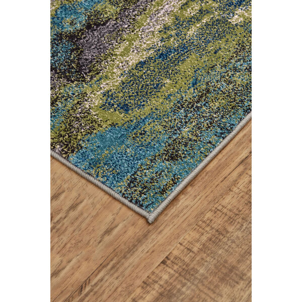 Brixton Contemporary Oil Slick Teal Teal Area Rug, image 3