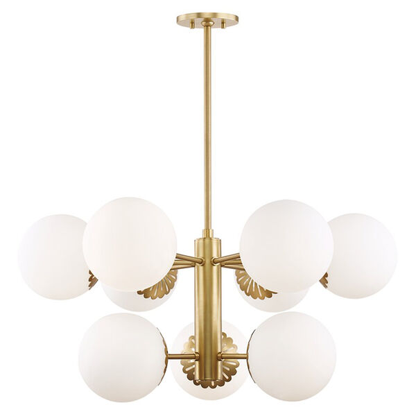 Paige Aged Brass 9-Light 33-Inch Chandelier, image 1