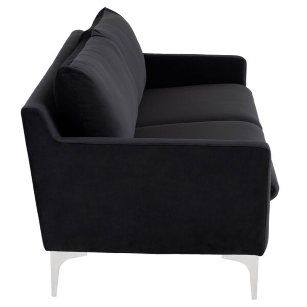 Anders Matte Black and Silver Sofa, image 3