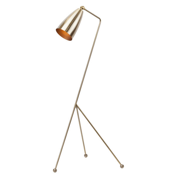 Lucille Antique Brass One-Light Floor Lamp, image 1