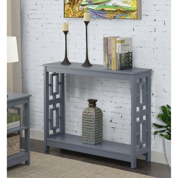Town Square Gray Console Table with Shelf, image 1