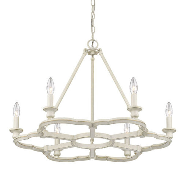 Charlotte French White Six-Light Chandelier, image 3