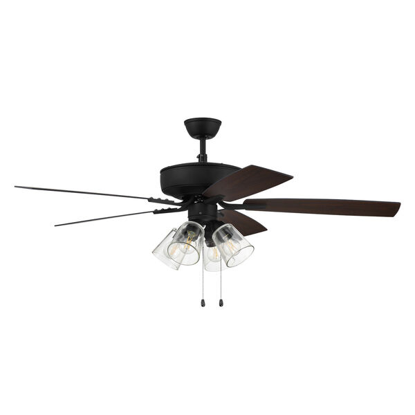 Pro Plus Espresso 52-Inch Four-Light Ceiling Fan with Clear Glass Bell Shade, image 4