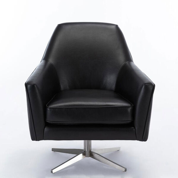 Phoenix Black Leather Gel Swivel Armchair, image 4