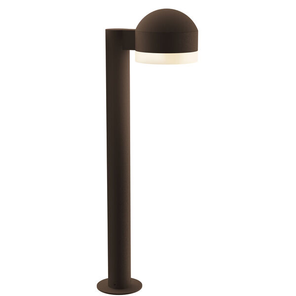 Inside-Out REALS Textured Bronze 22-Inch LED Bollard with Cylinder Lens and Dome Cap with Frosted White Lens, image 1