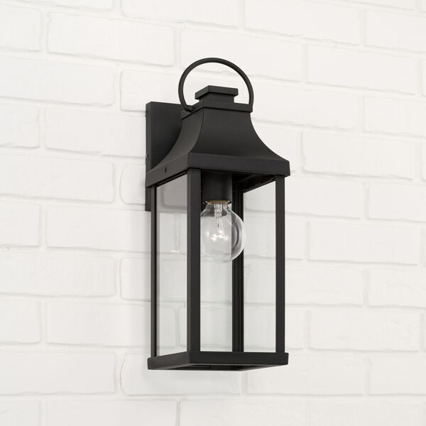 Bradford Black Outdoor One-Light Wall Lantern with Clear Glass, image 4
