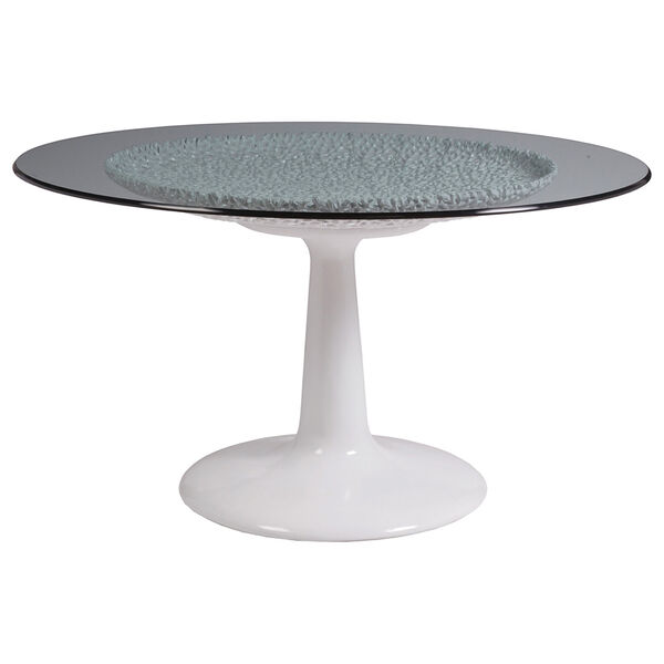 Signature Designs White Seascape Dining Table With Glass Top, image 1