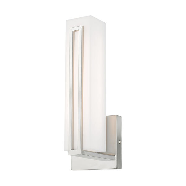 Fulton Polished Chrome 4-Inch ADA Wall Sconce with Satin White Acrylic Shade, image 4