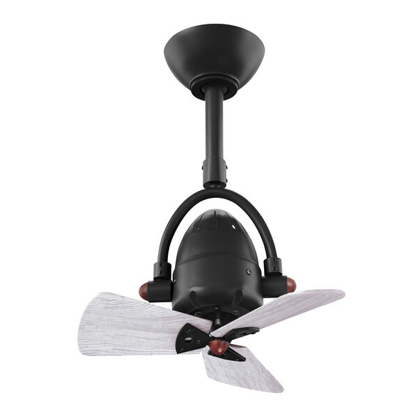 Diane Matte Black Oscillating Directional Ceiling Fan with Barn Wood Tone Wood Blades, image 3
