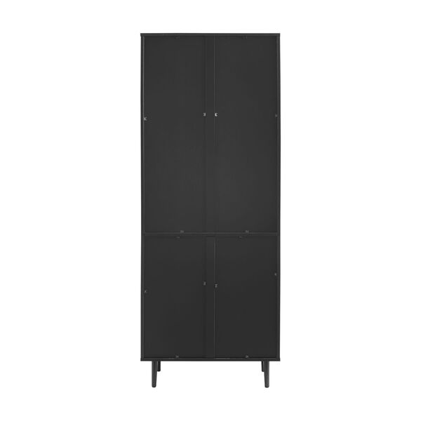 Hampton Solid Black and Brown Bookmatch Door Two-Tone Hutch, image 6