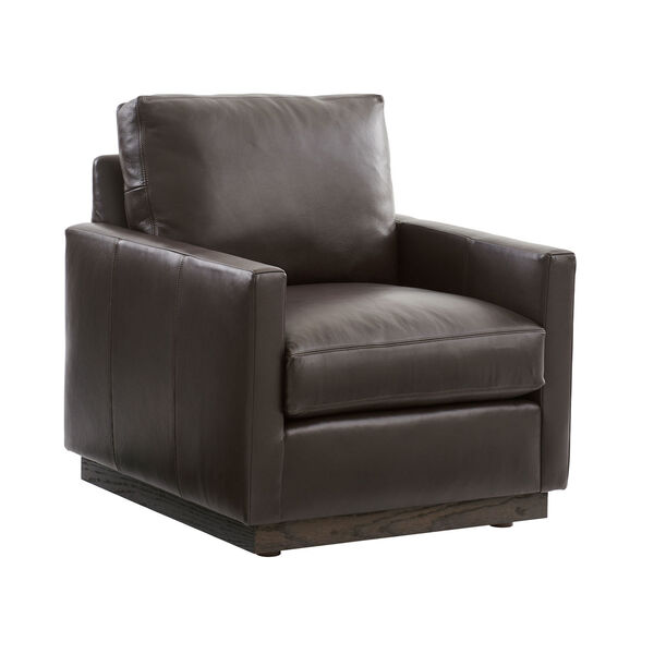 Black Meadow View Leather Swivel Chair, image 1